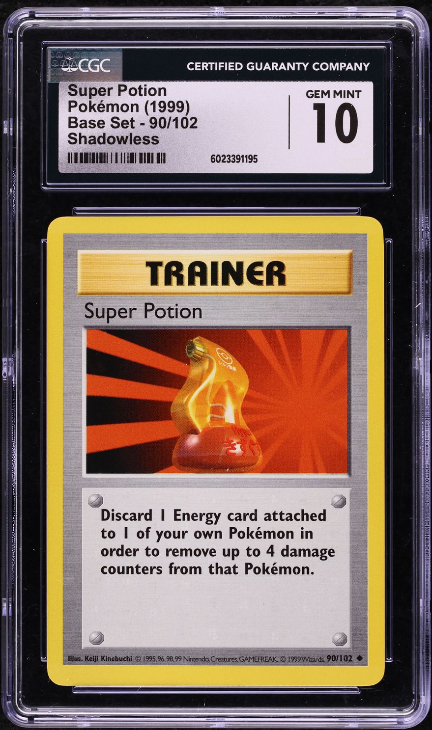 1999 Pokemon Base Set Shadowless Super Potion #90 CGC 10 GEM MINT
