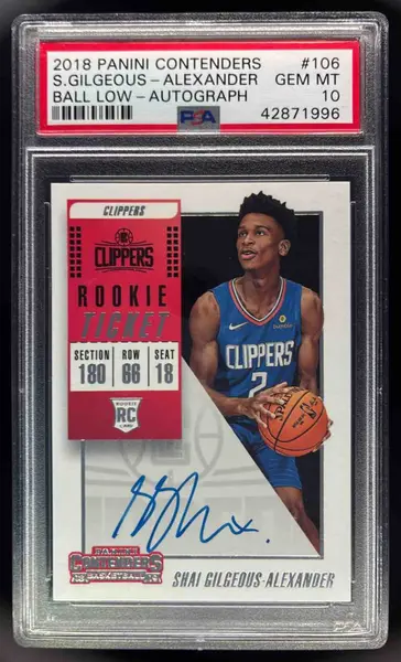 2018 Contenders #106b Shai Gilgeous-Alexander RC VAR Auto PSA 10