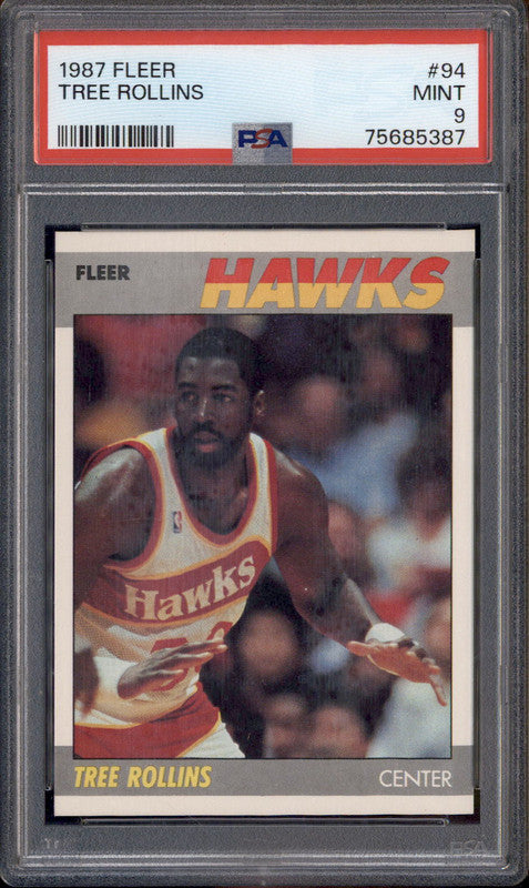 1987 Fleer #94 Tree Rollins PSA 9