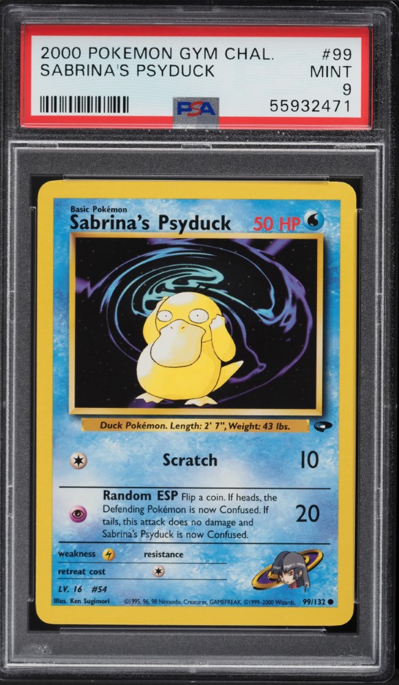 2000 Pokemon Gym Challenge 1st Edition Sabrina's Psyduck #99 PSA 9 MINT