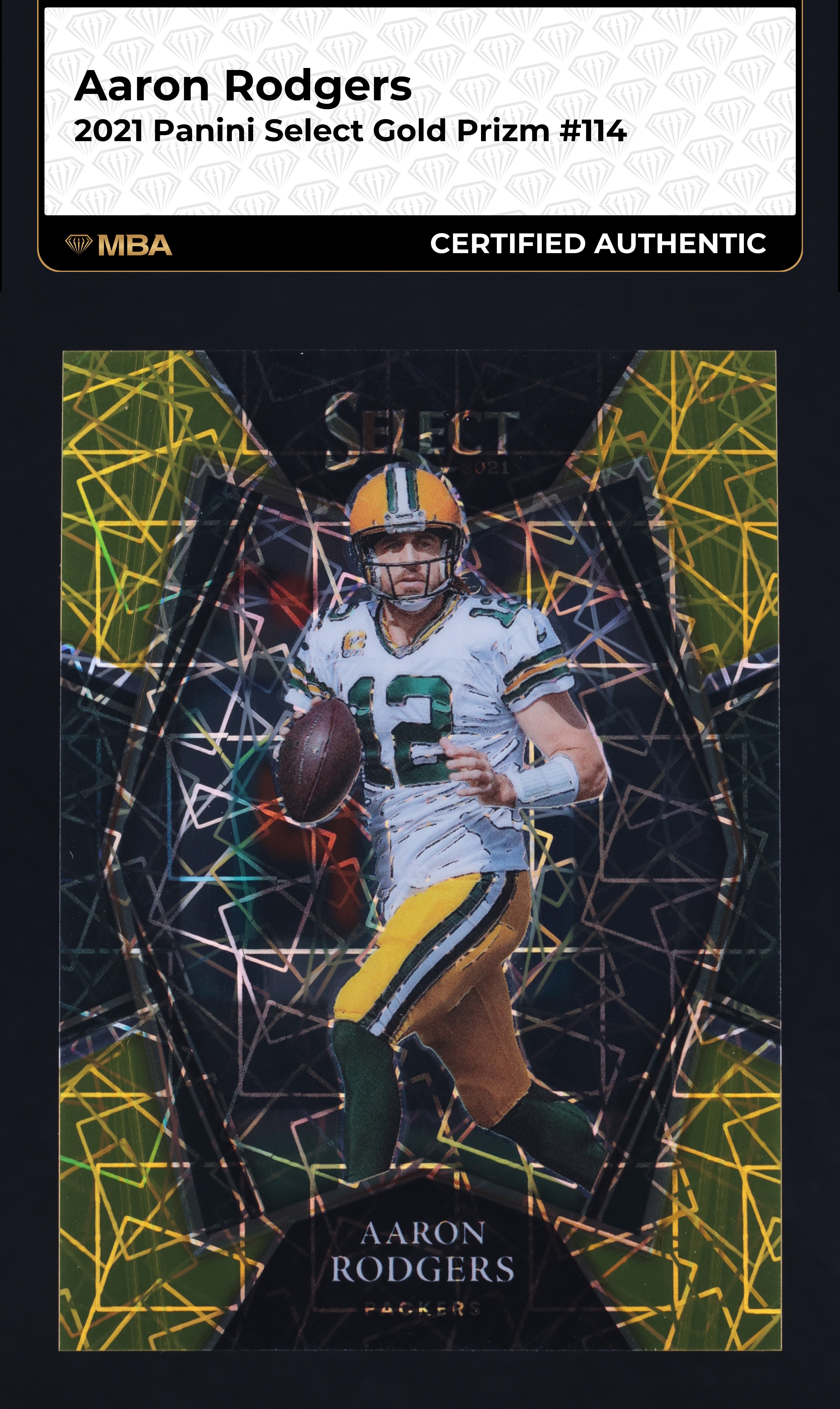 2021 Select Premier Level Gold Prizm Aaron Rodgers /10 #114 MBA AUTH