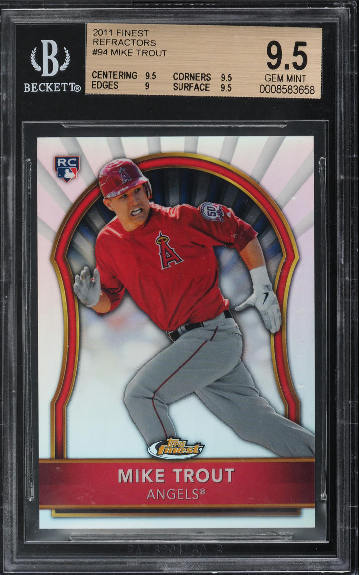 2011 Finest Refractor Mike Trout ROOKIE /549 #94 BGS 9.5 GEM MINT