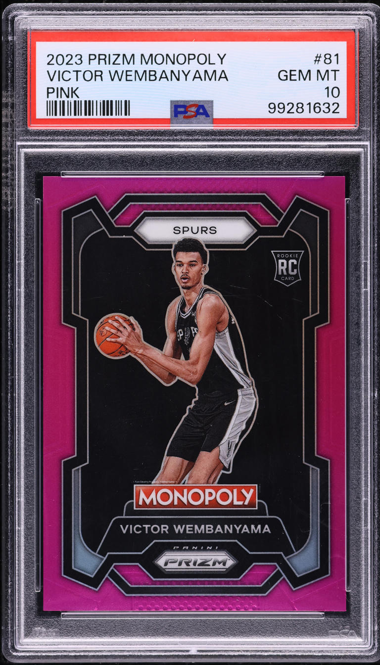 2023 Panini Prizm Monopoly Pink Victor Wembanyama ROOKIE /149 #81 PSA 10 GEM