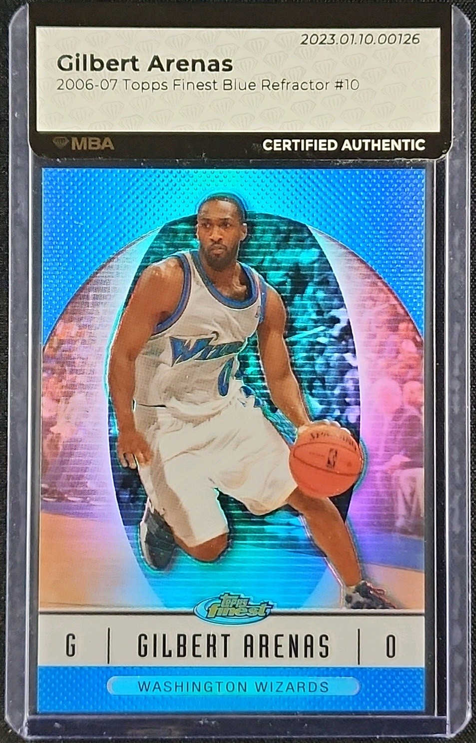 2006 Finest Blue Refractor Gilbert Arenas /299 #10 MBA AUTH