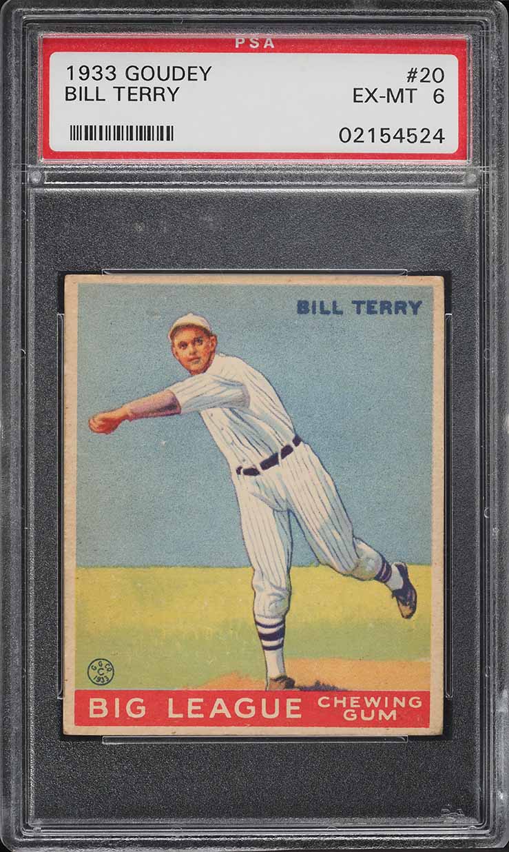 1933 Goudey Bill Terry #20 PSA 6 EXMT