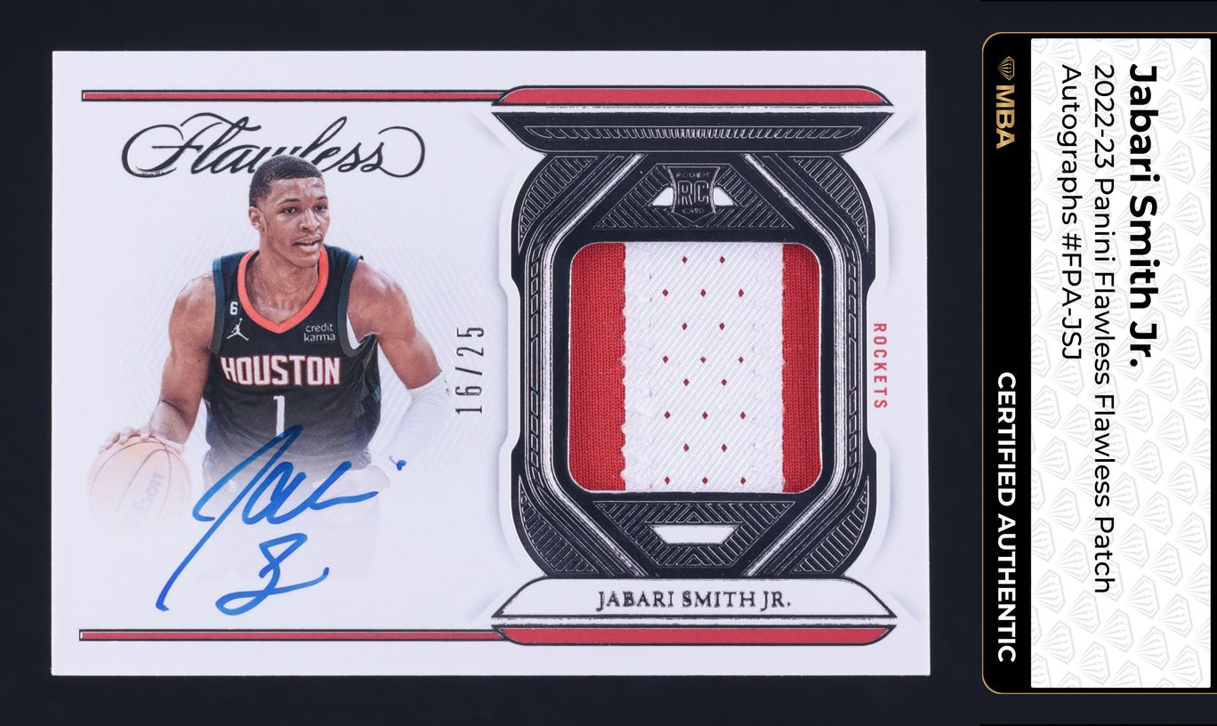 2022 Panini Flawless Jabari Smith Jr. ROOKIE PATCH AUTO /25 #FPA-JSJ MBA AUTH