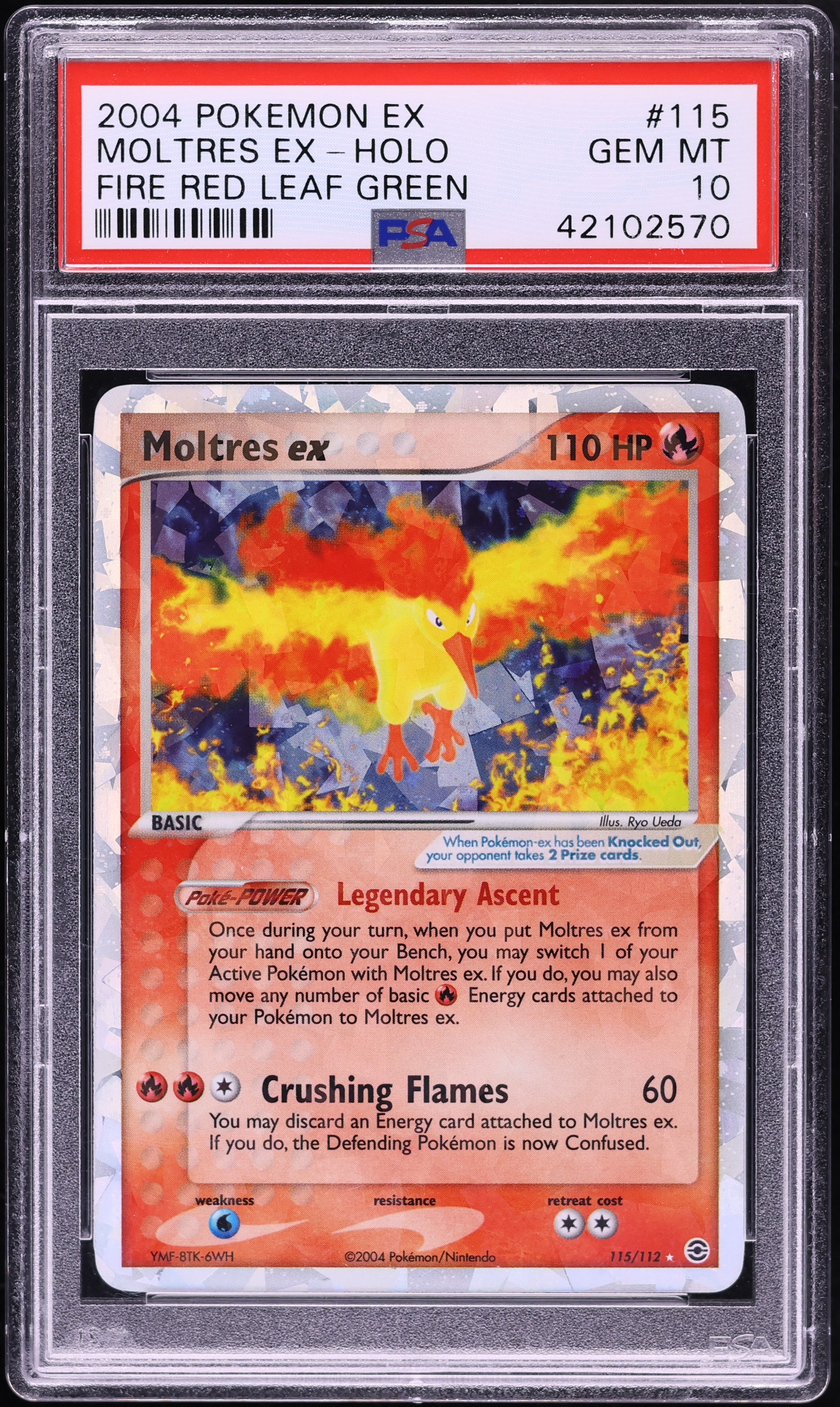 2004 Pokemon EX Fire Red & Leaf Green Holo Moltres ex #115 PSA 10 GEM MINT