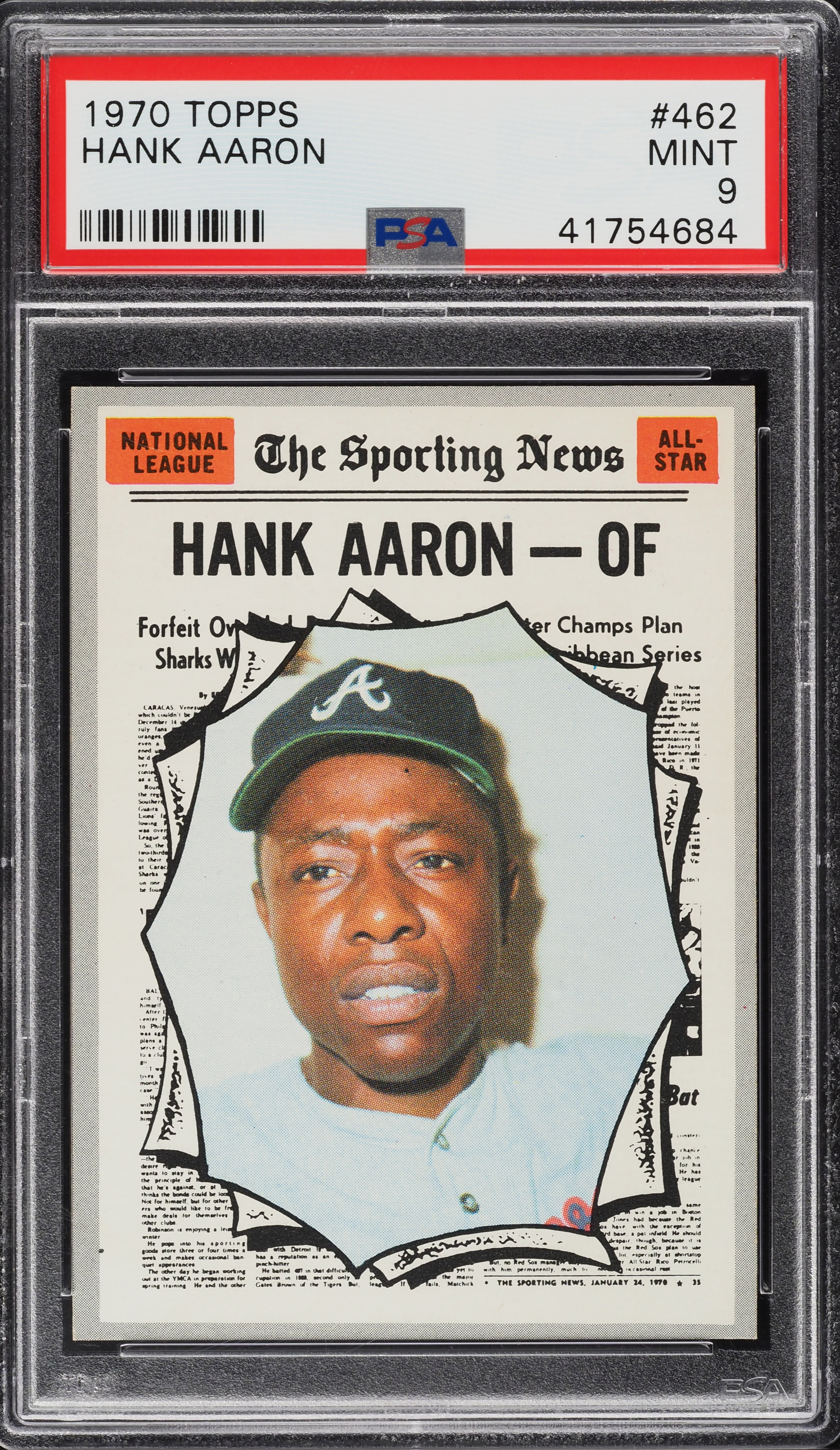 1970 Topps Hank Aaron ALL-STAR #462 PSA 9 MINT