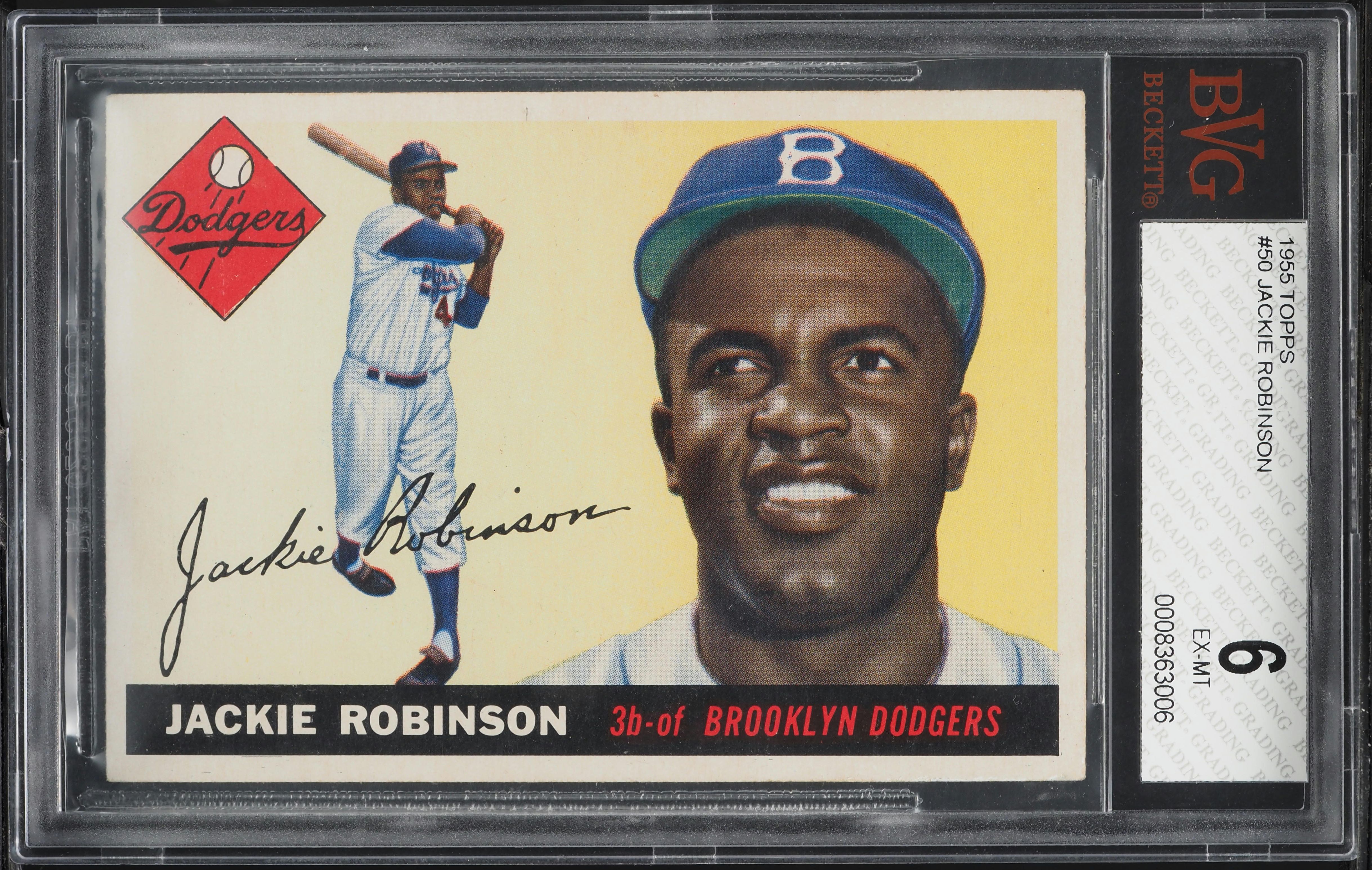 1955 Topps Jackie Robinson #50 BVG 6 EXMT