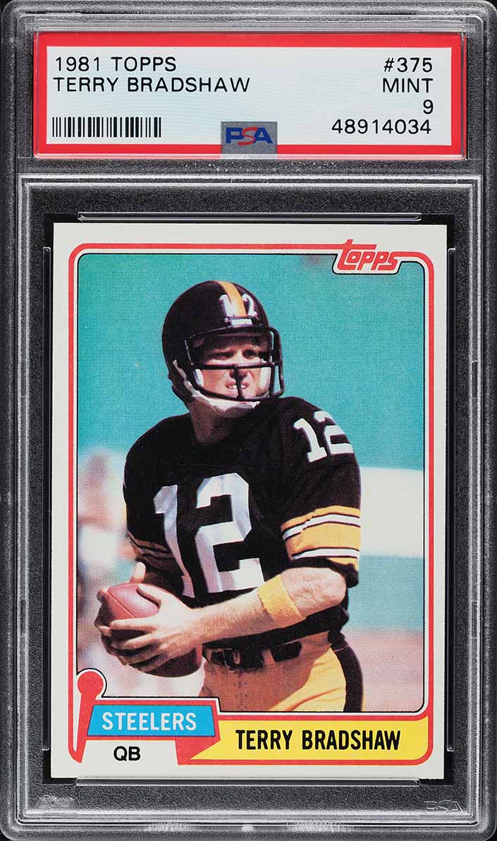 1981 Topps Football Terry Bradshaw #375 PSA 9 MINT