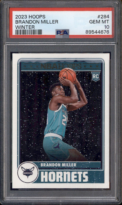 2023 Panini NBA Hoops Winter #284 Brandon Miller RC Rookie PSA 10
