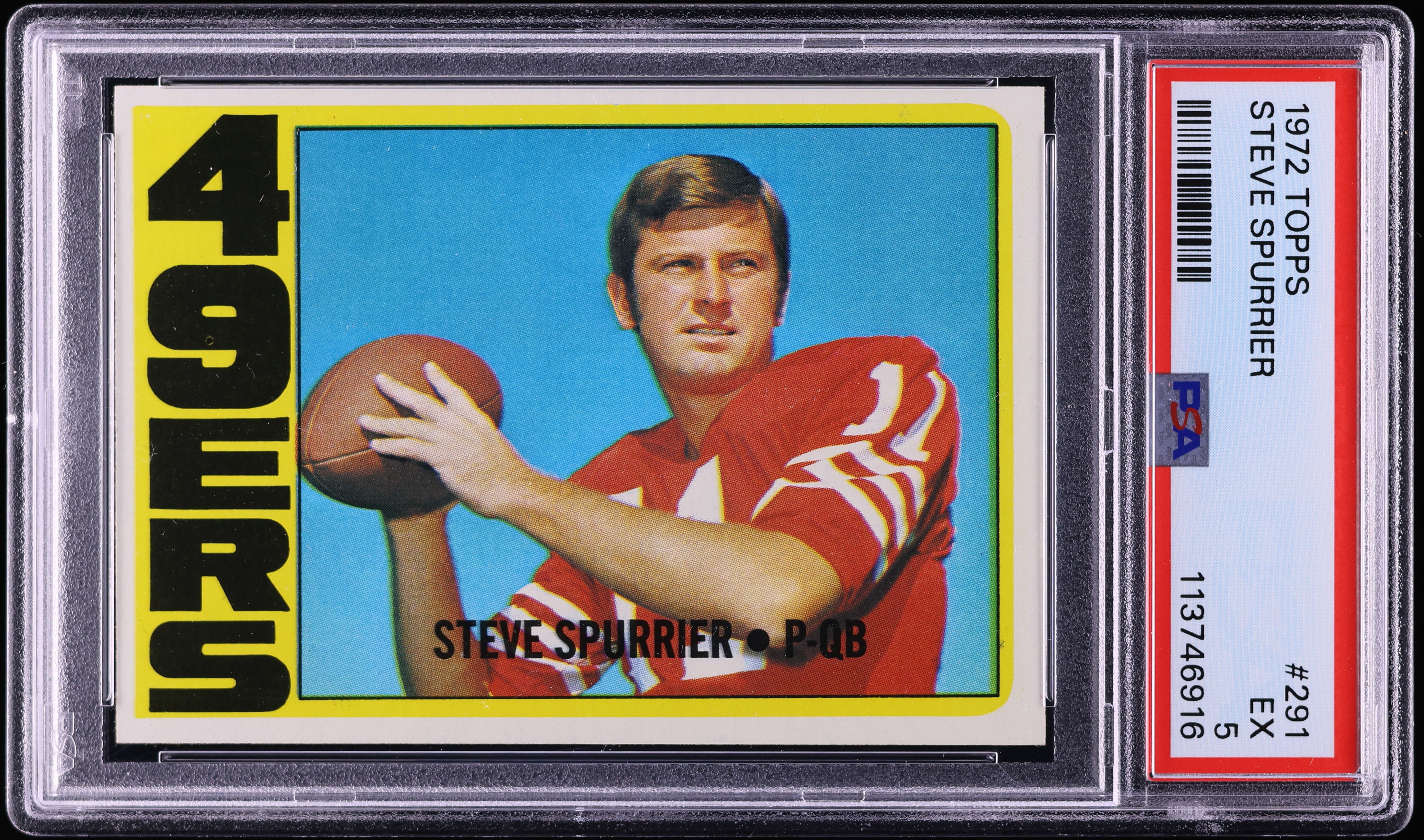 1972 Topps Football Steve Spurrier ROOKIE #291 PSA 5 EX