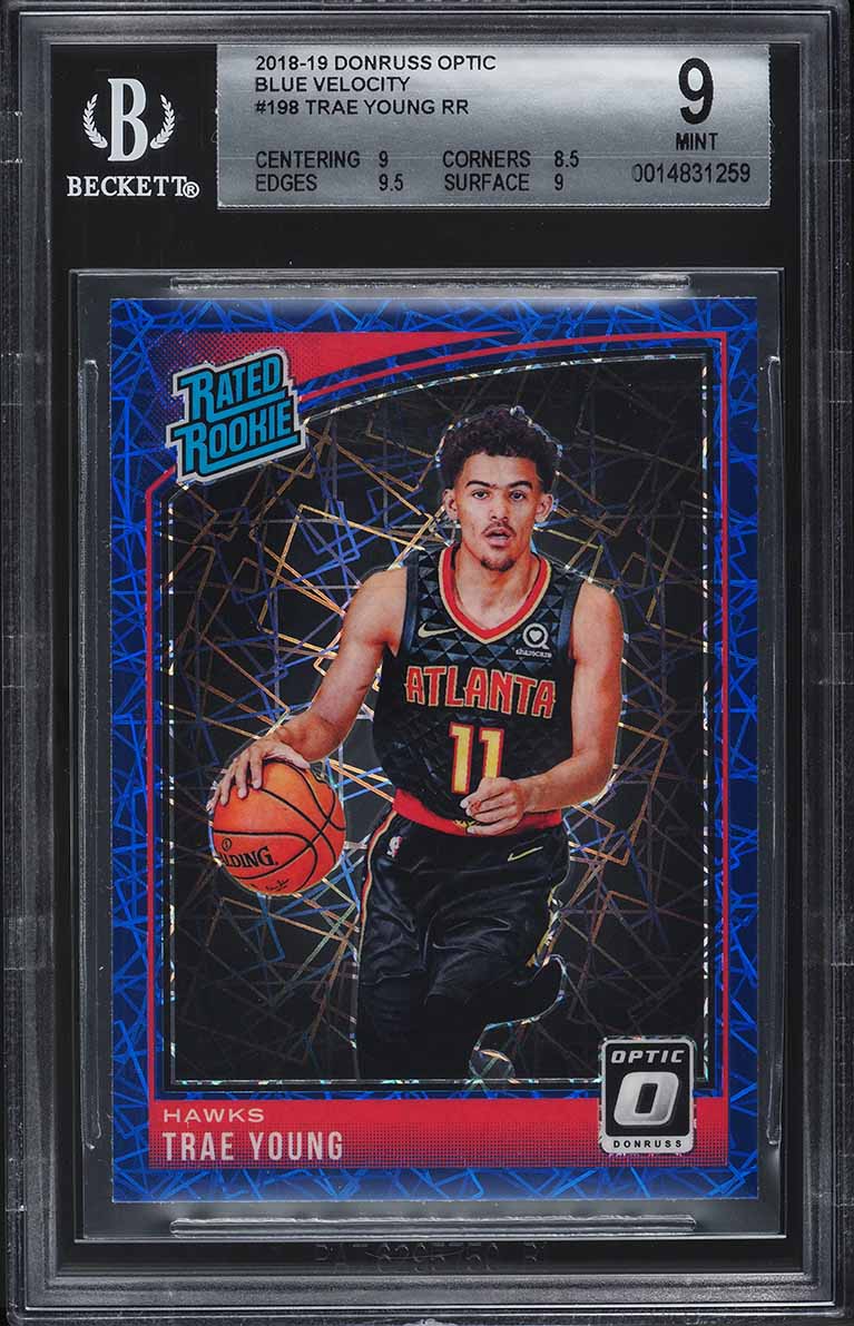 2018 Donruss Optic Blue Velocity Trae Young ROOKIE #198 BGS 9 MINT