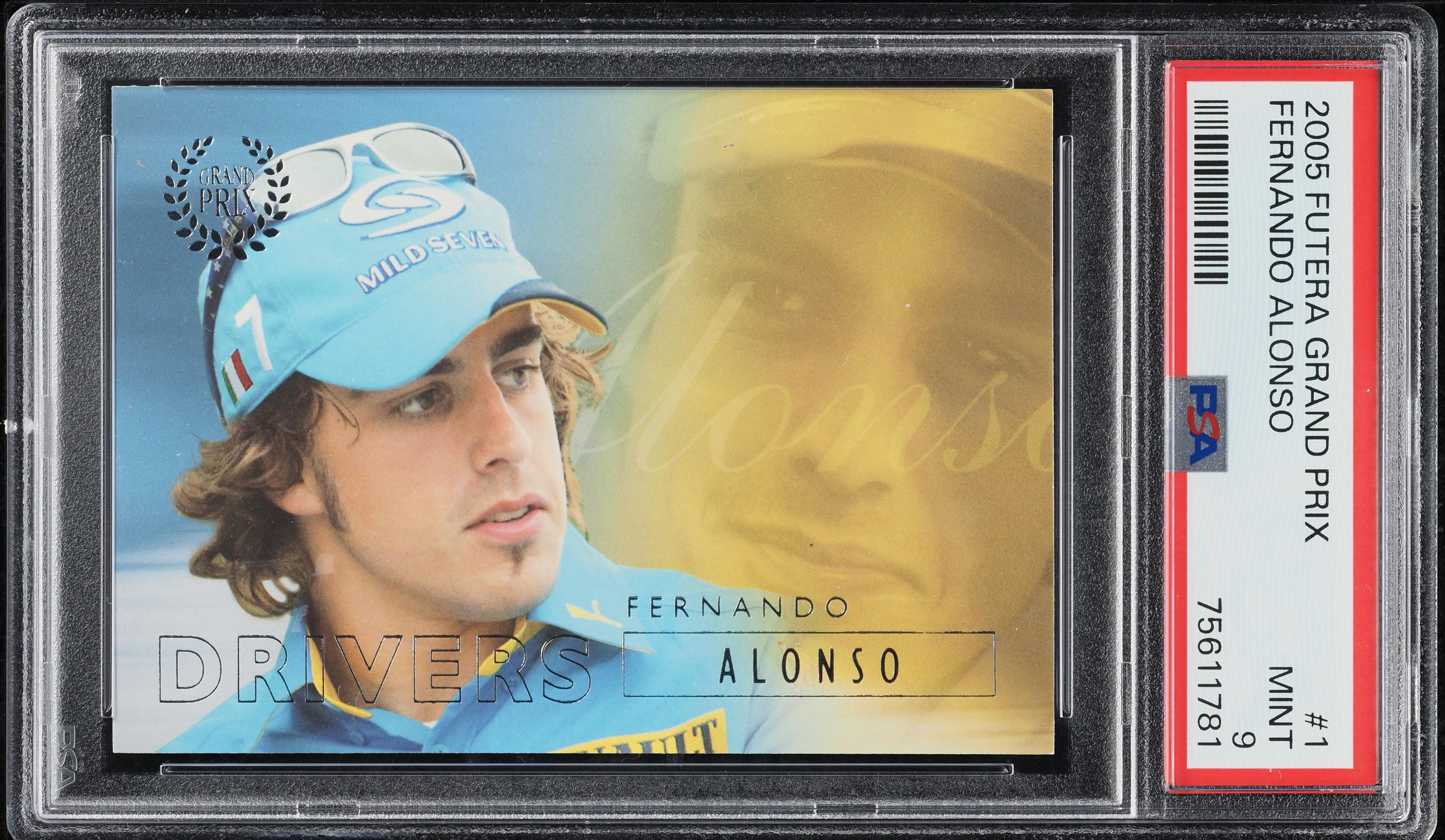 2005 Futera Grand Prix Drivers Fernando Alonso ROOKIE #1 PSA 9 MINT