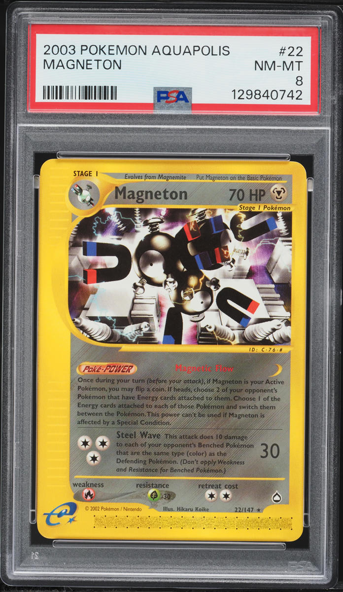 2003 Pokemon Aquapolis Magneton #22 PSA 8 NM-MT