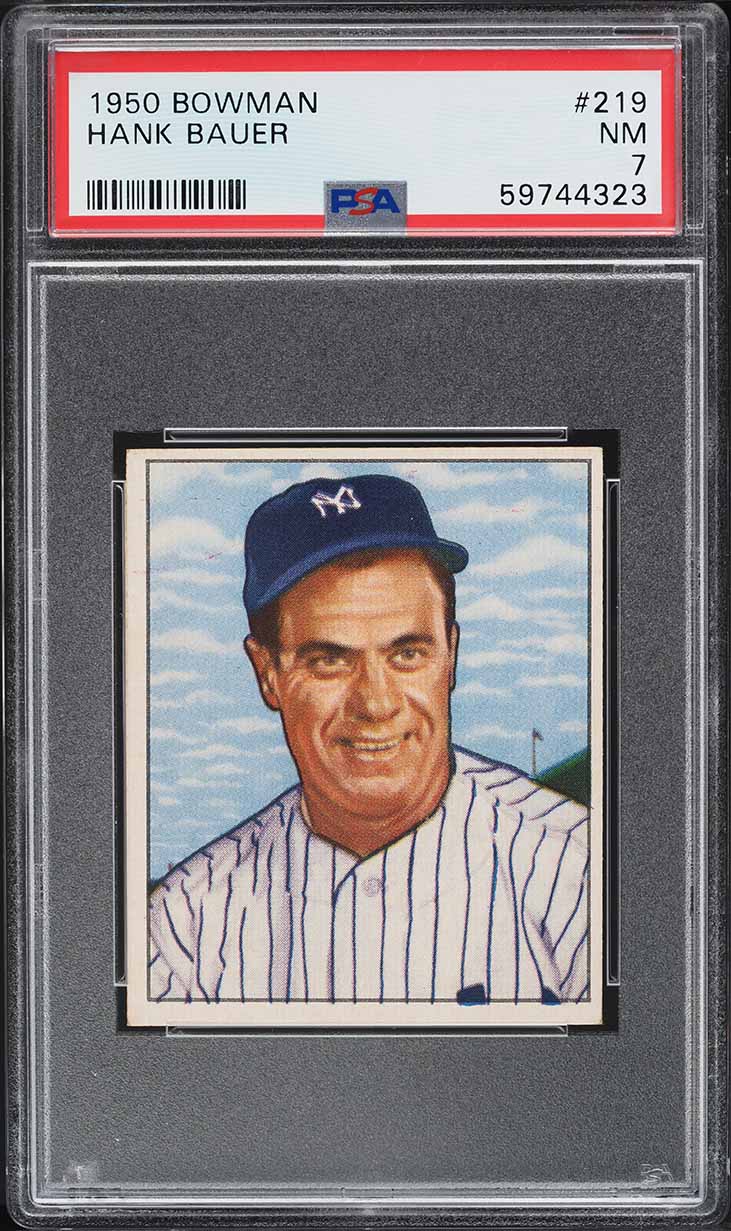 1950 Bowman Hank Bauer ROOKIE #219 PSA 7 NRMT