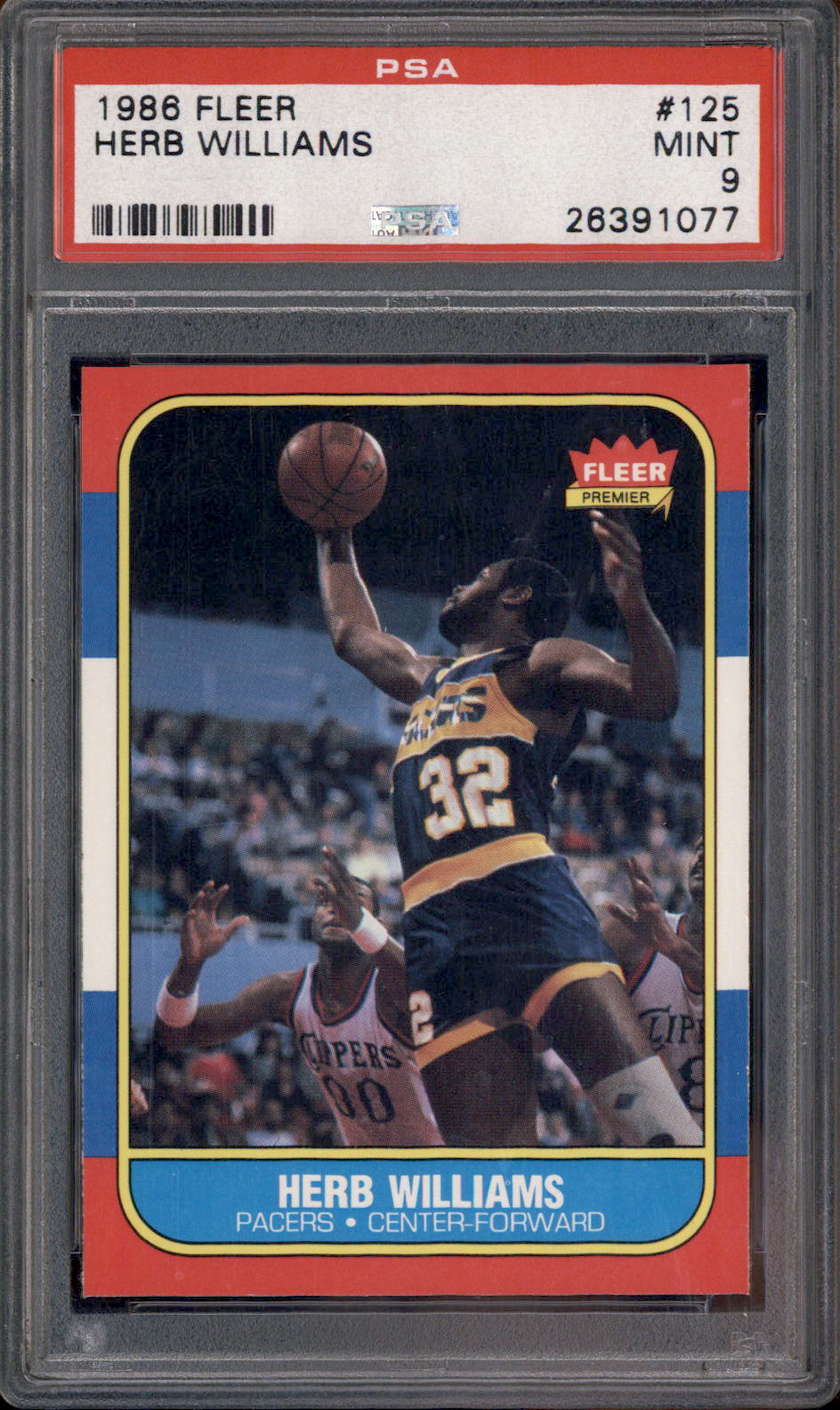 1986 Fleer #125 Herb Williams PSA 9