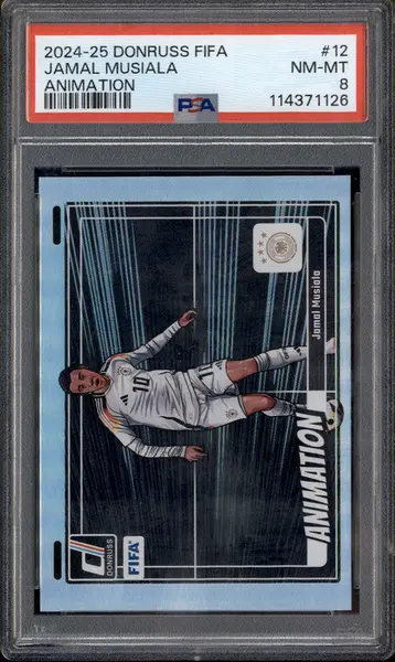 2024-25 Panini Donruss Animation #12 Jamal Musiala PSA 8