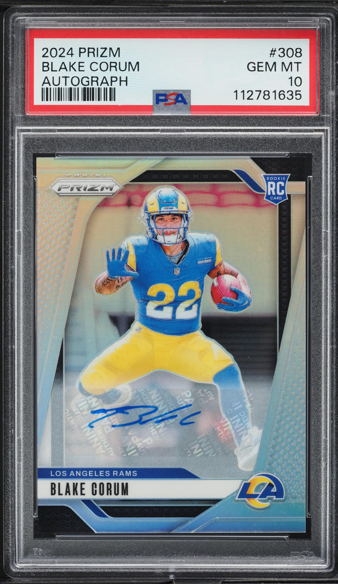 2024 Panini Prizm Blake Corum ROOKIE AUTO #308 PSA 10 GEM MINT