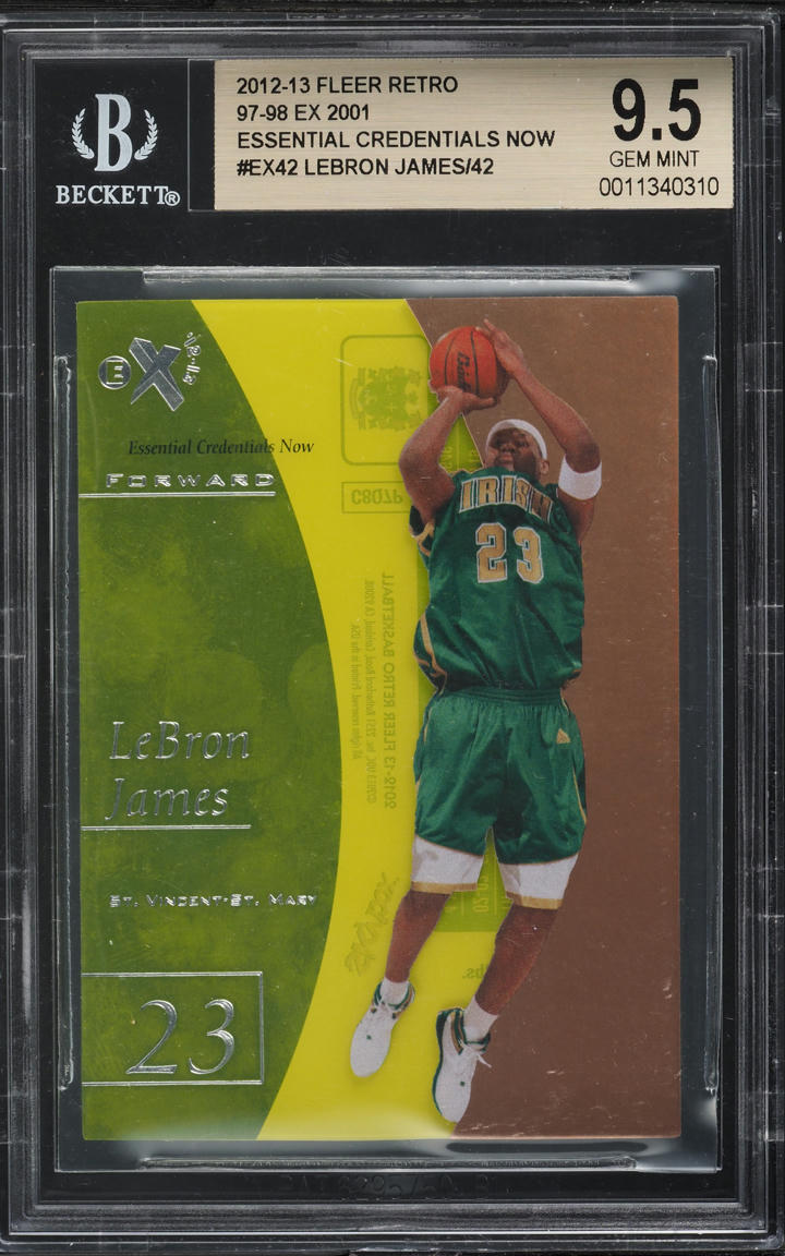 2012 Fleer Retro '97 EX-2001 Essential Credentials Now LeBron James /42 BGS 9.5