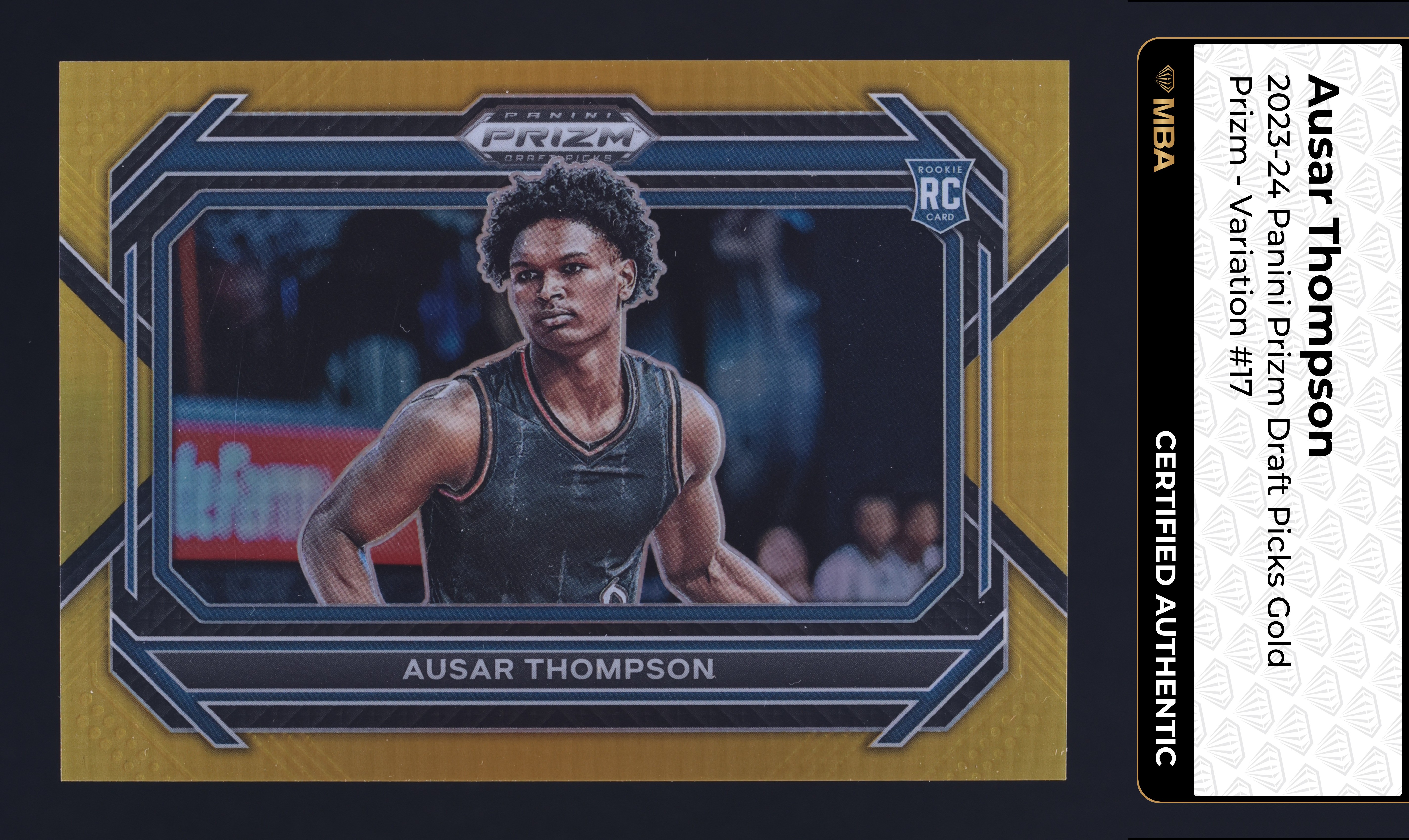 2023 Panini Prizm Draft Gold Variation Ausar Thompson ROOKIE /10 #17 MBA AUTH