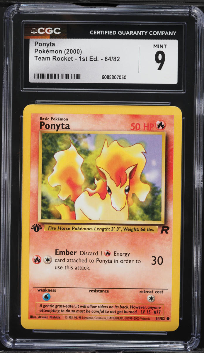 2000 Pokemon Team Rocket 1st Edition Ponyta #64 CGC 9 MINT
