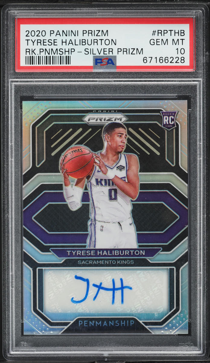 2020 Panini Prizm Penmanship Silver Tyrese Haliburton ROOKIE AUTO PSA 10 GEM