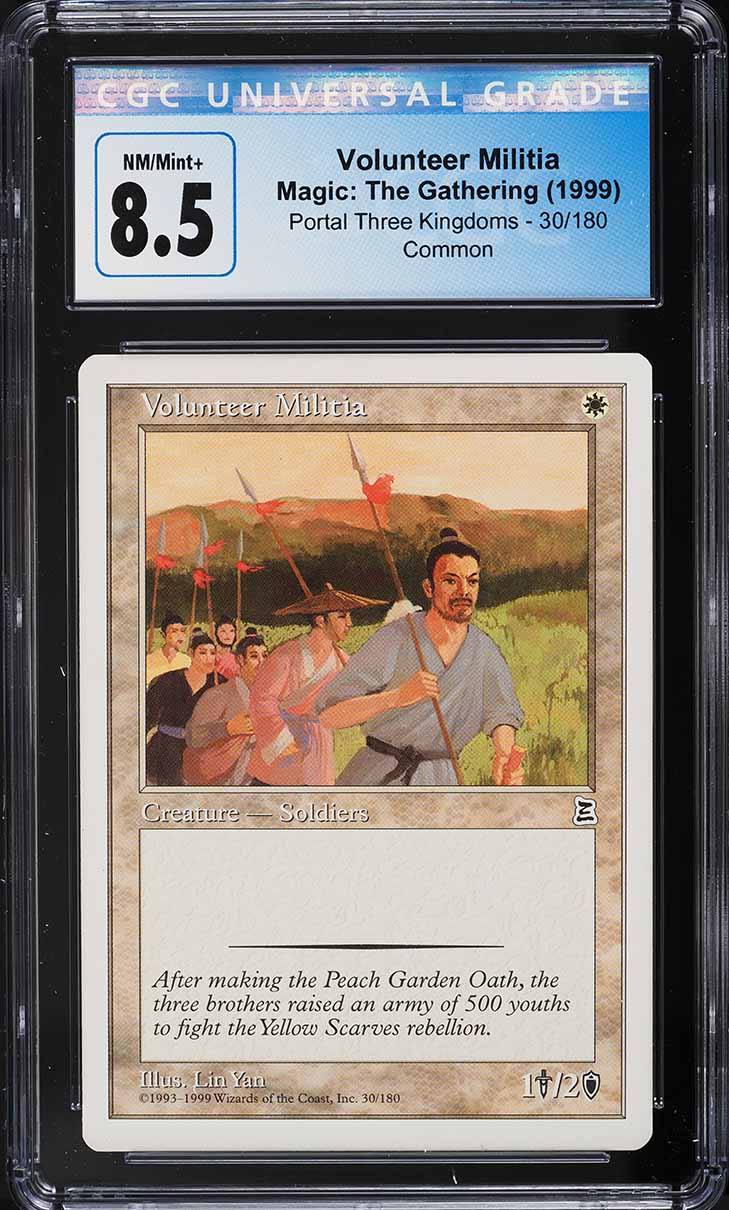 1999 Magic The Gathering MTG Portal Three Kingdoms Volunteer Militia #30 CGC 8.5