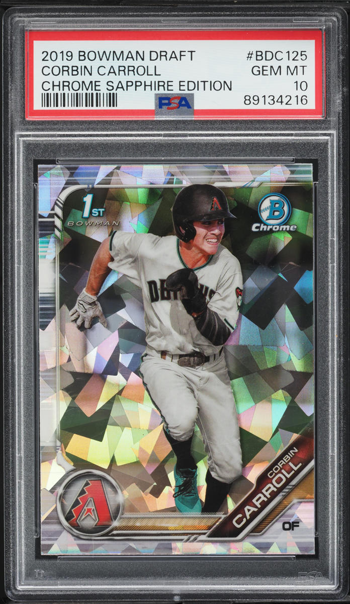 2019 Bowman Chrome Draft Sapphire Corbin Carroll PROSPECT #BDC-125 PSA 10 GEM