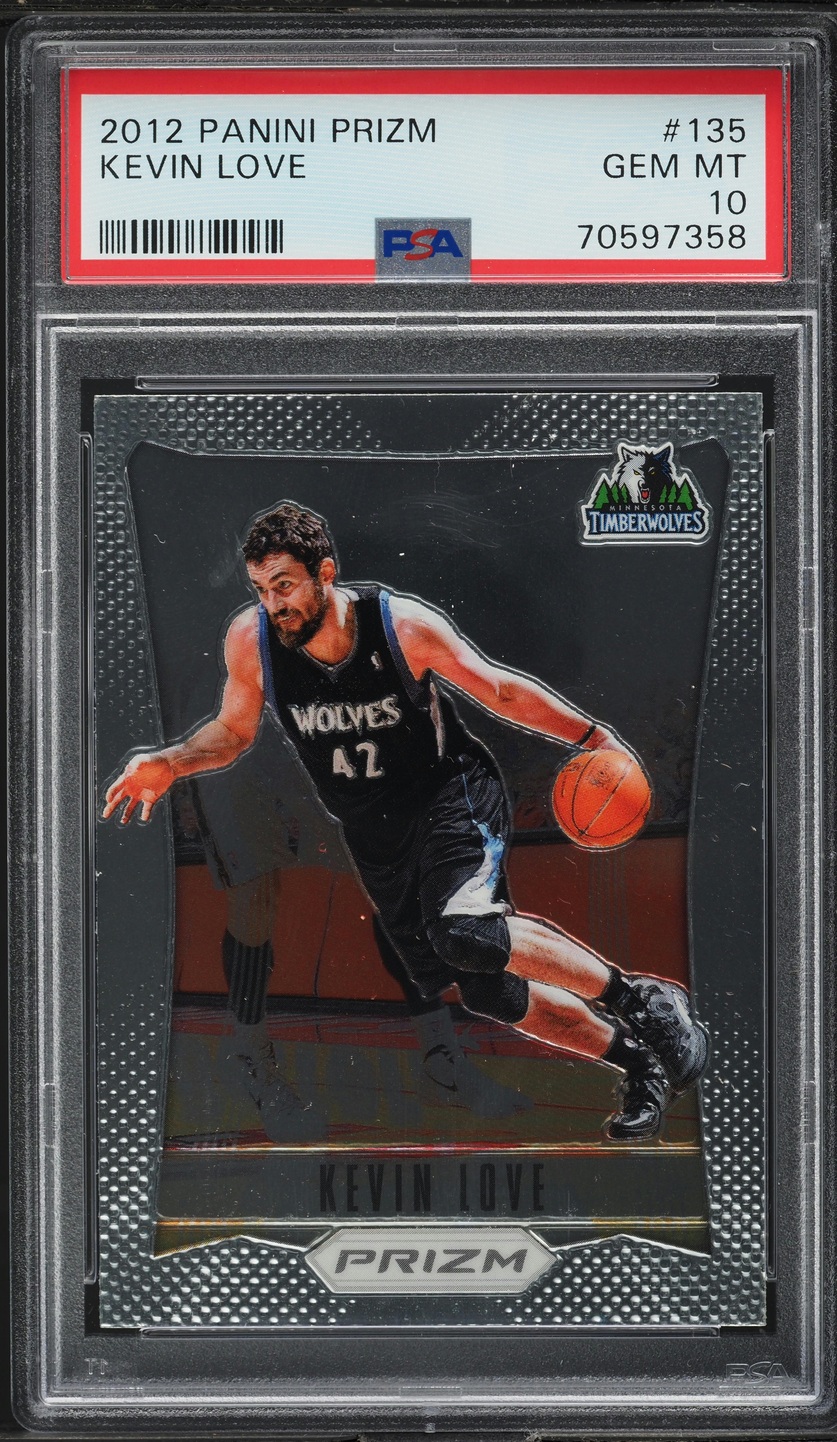 2012 Panini Prizm Kevin Love #135 PSA 10 GEM MINT