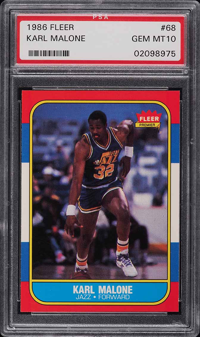 1986 Fleer Basketball Karl Malone ROOKIE #68 PSA 10 GEM MINT