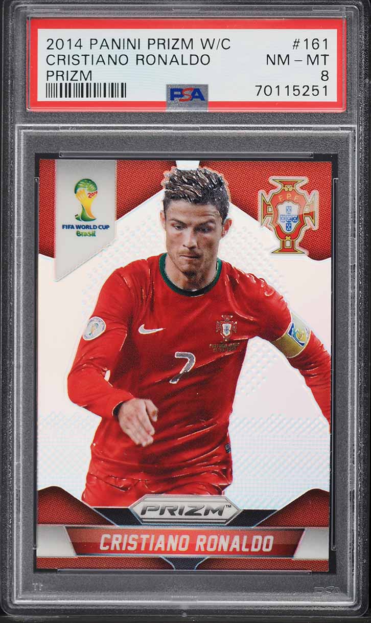 2014 Panini Prizm World Cup Silver Cristiano Ronaldo #161 PSA 8 NM-MT