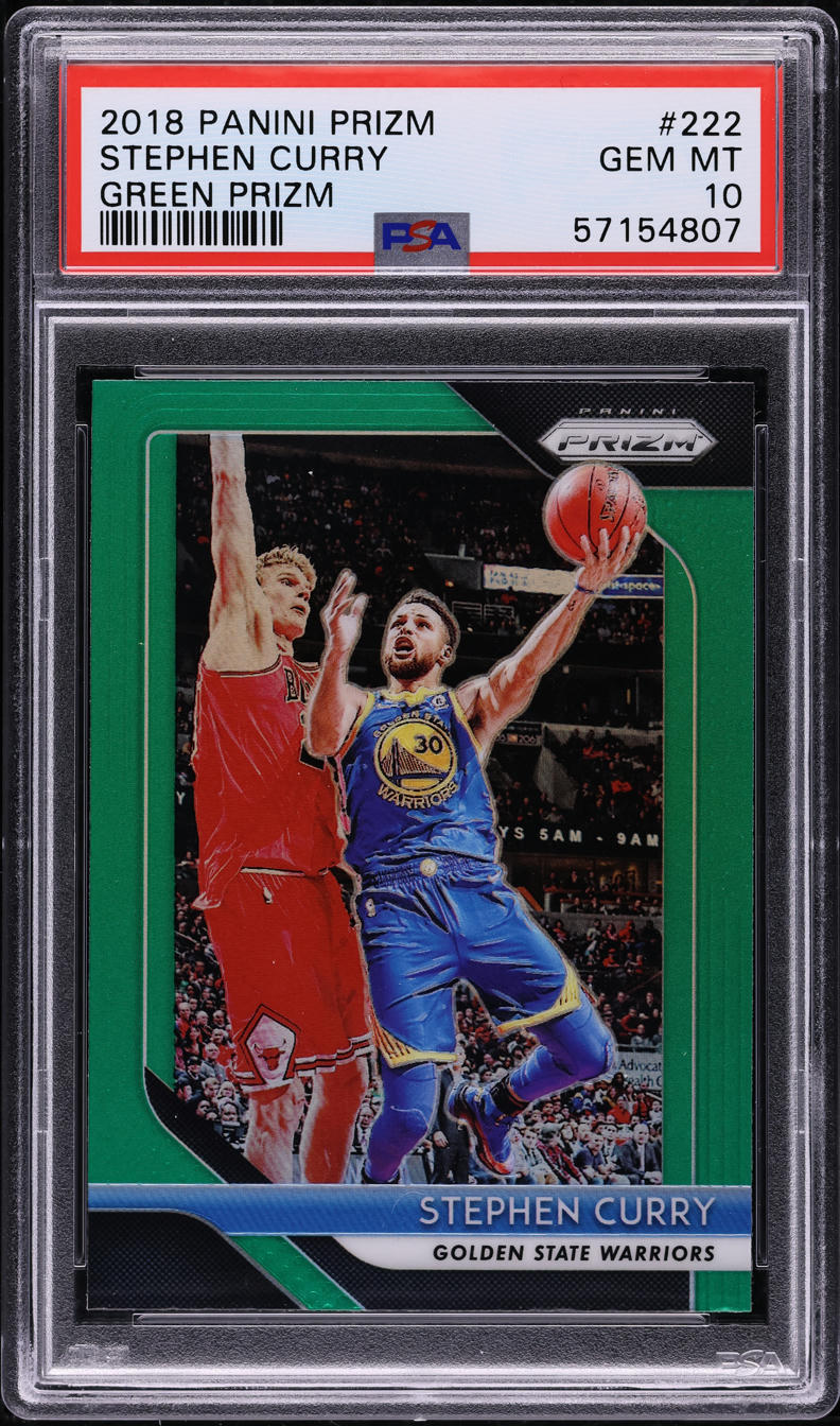 2018 Panini Prizm Green Stephen Curry #222 PSA 10 GEM MINT