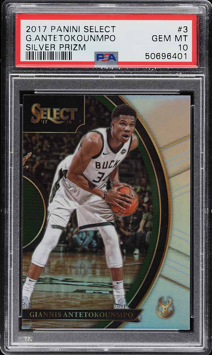 2017 Select Concourse Silver Prizm Giannis Antetokounmpo #3 PSA 10 GEM MINT