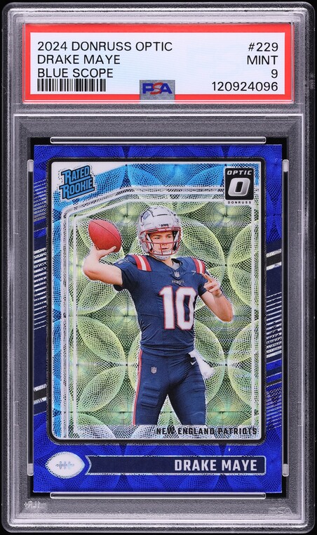 2024 Donruss Optic Blue Scope Drake Maye ROOKIE #229 PSA 9 MINT