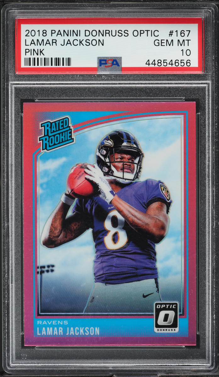 2018 Donruss Optic Pink Lamar Jackson ROOKIE #167 PSA 10 GEM MINT