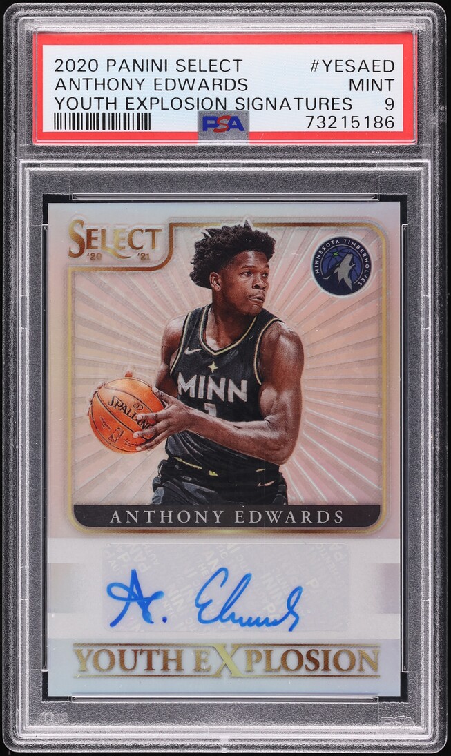 2020 Select Youth Explosion Anthony Edwards ROOKIE AUTO #YES-AED PSA 9 MINT