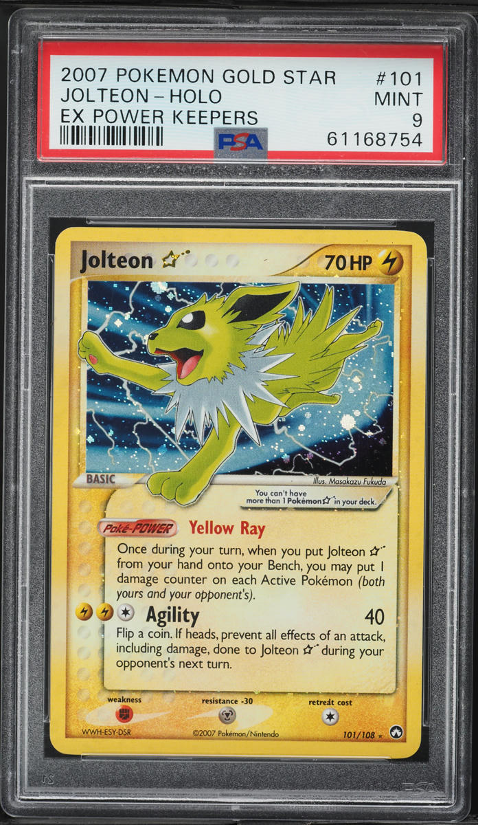 2007 Pokemon EX Power Keepers Holo Jolteon Gold Star #101 PSA 9 MINT