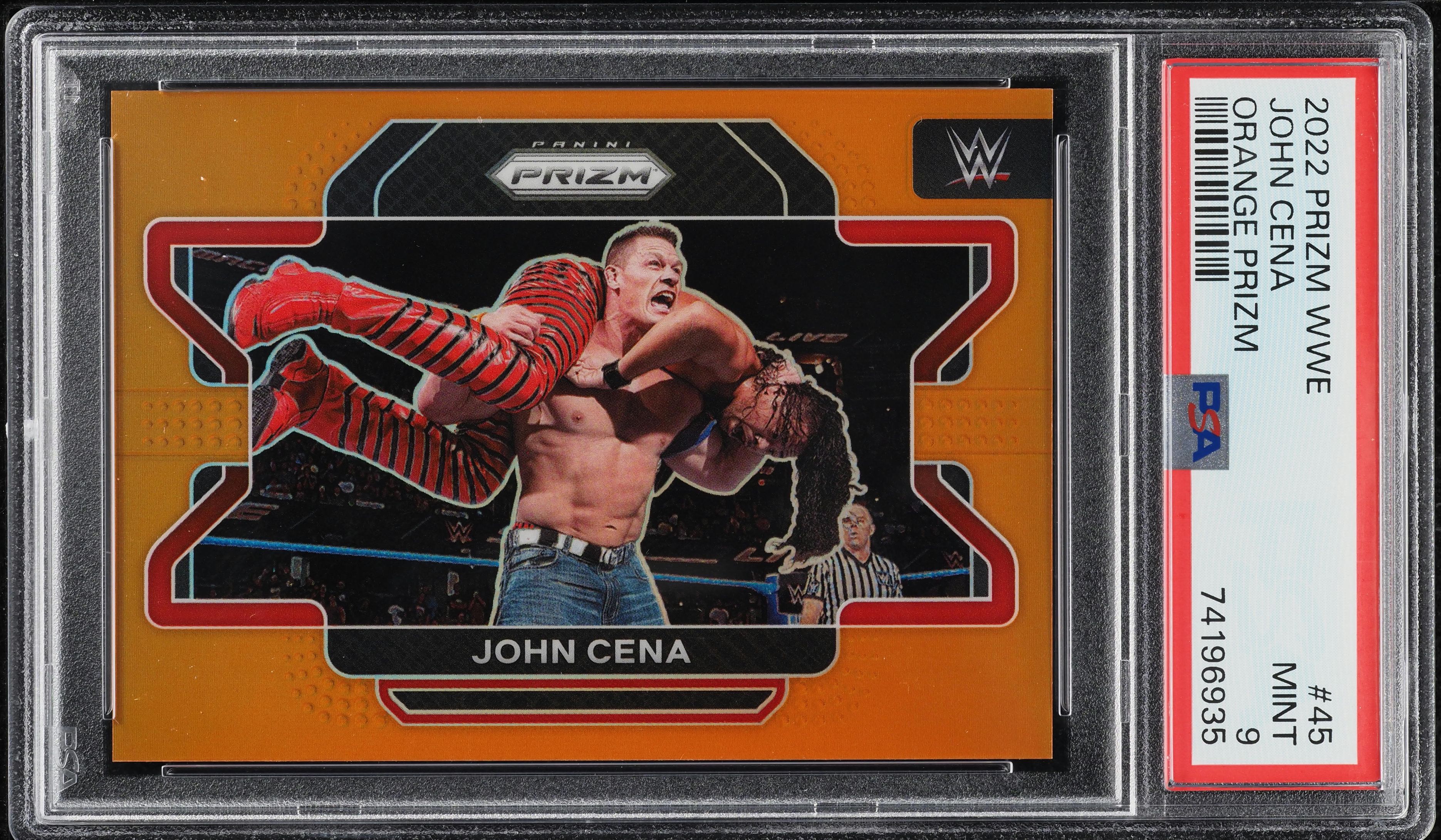 2022 Panini Prizm WWE Orange John Cena /99 #45 PSA 9 MINT