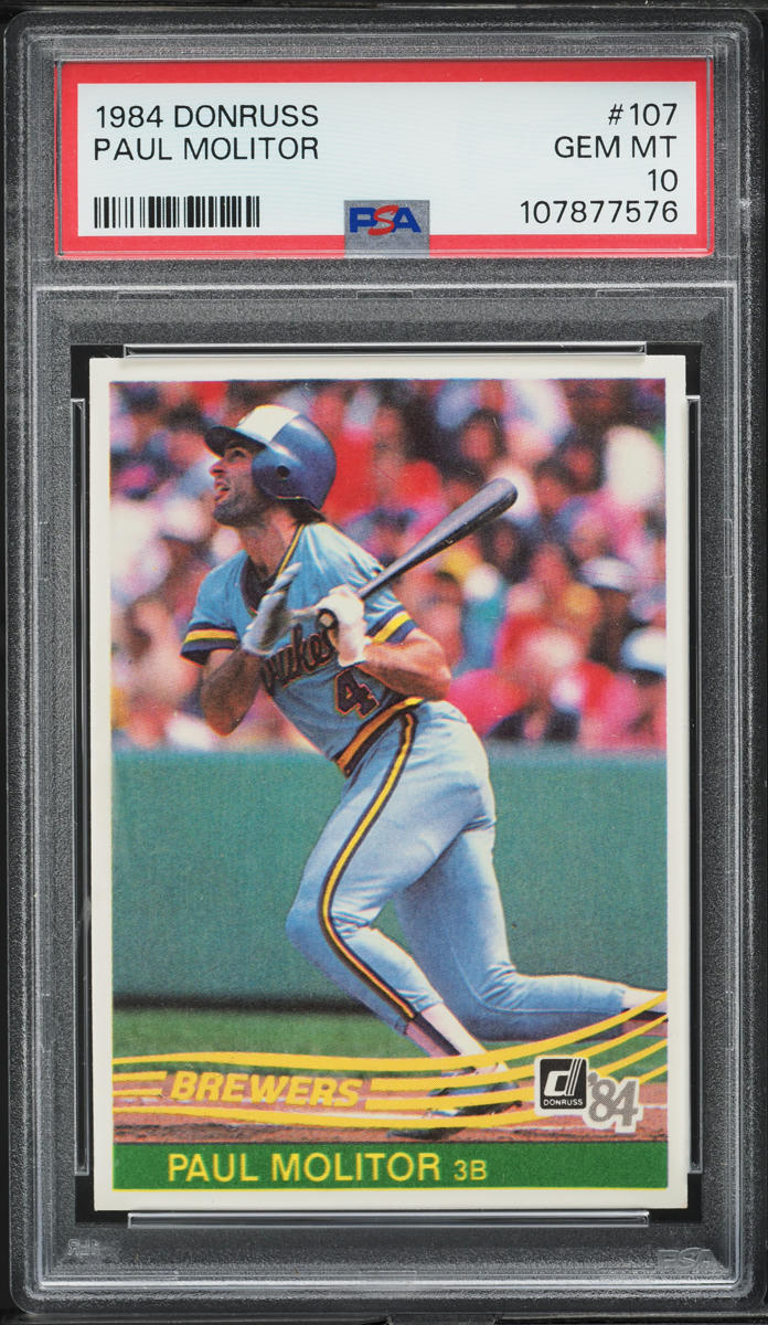 1984 Donruss Paul Molitor #107 PSA 10 GEM MINT