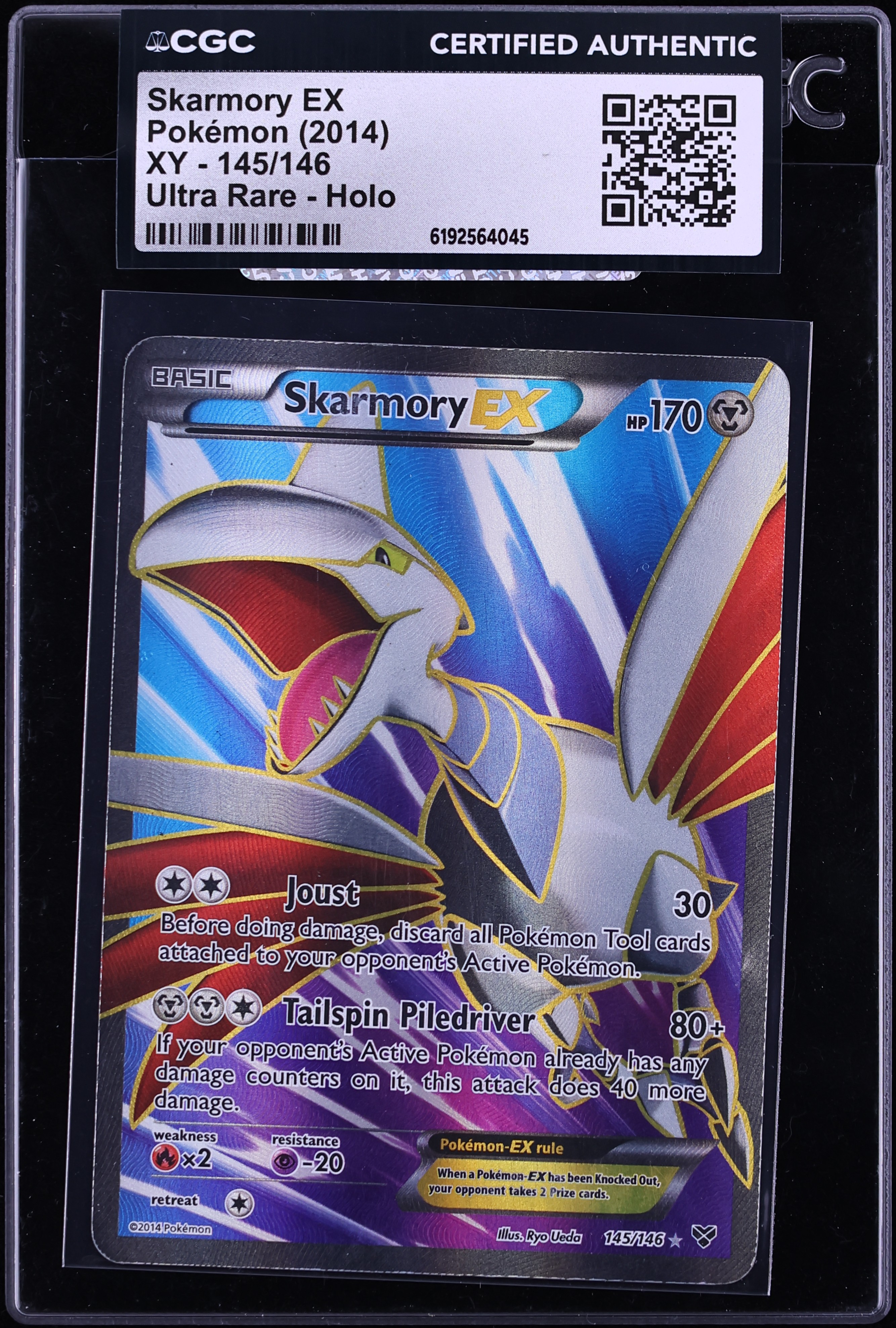 2014 Pokemon XY Full Art Skarmory Ex #145 CGC AUTH