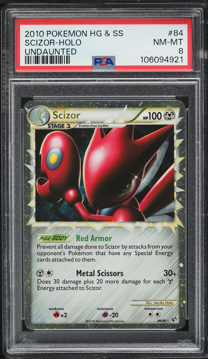 2010 Pokemon Heartgold & Soulsilver Undaunted Holo Scizor #84 PSA 8 NM-MT