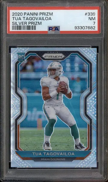 2020 Panini Prizm Silver Prizm #339 Tua Tagovailoa RC PSA 7
