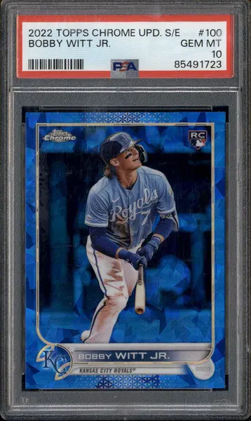2022 Topps Chrome Update Sapphire Edition #100 Bobby Witt Jr. RC PSA 10