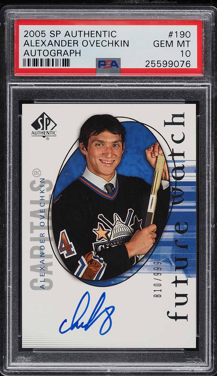 2005 SP Authentic Alexander Ovechkin ROOKIE AUTO /999 #190 PSA 10 GEM MINT
