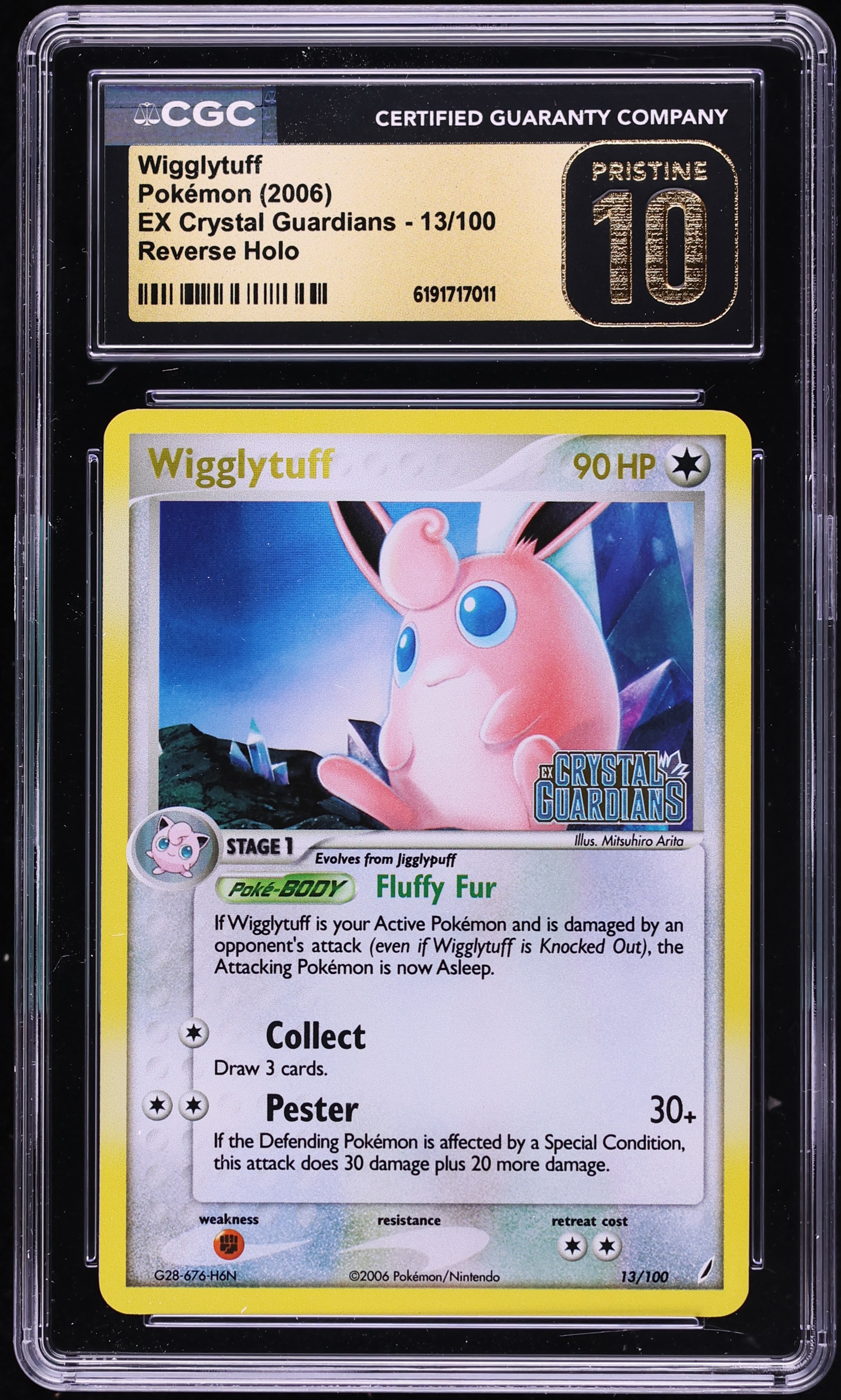2006 Pokemon EX Crystal Guardians Reverse Holo Wigglytuff #13 CGC 10 PRISTINE