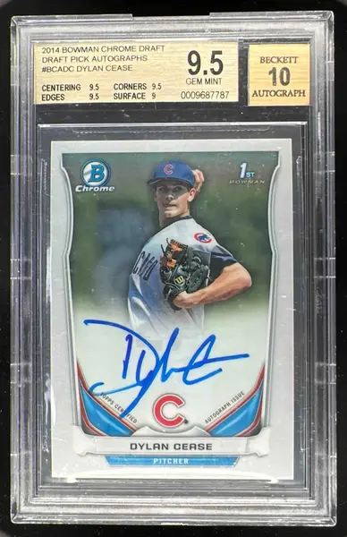 2014 Bowman Draft Chrome Pick Autographs #BCA-DC Dylan Cease Auto BGS 9.5
