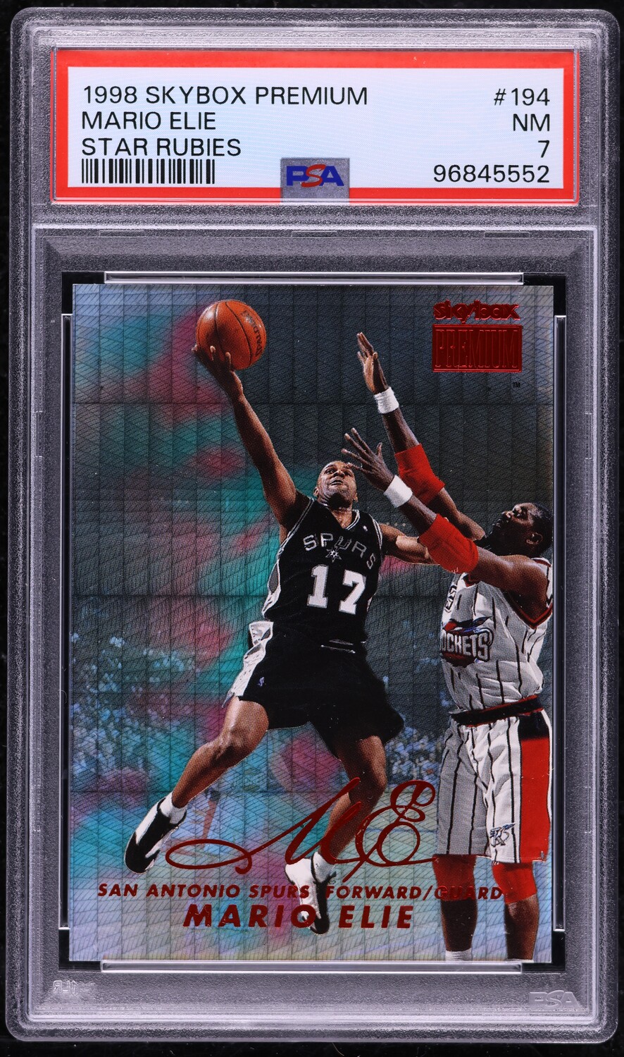 1998 Skybox Premium Star Rubies Mario Elie /50 #194 PSA 7 NRMT