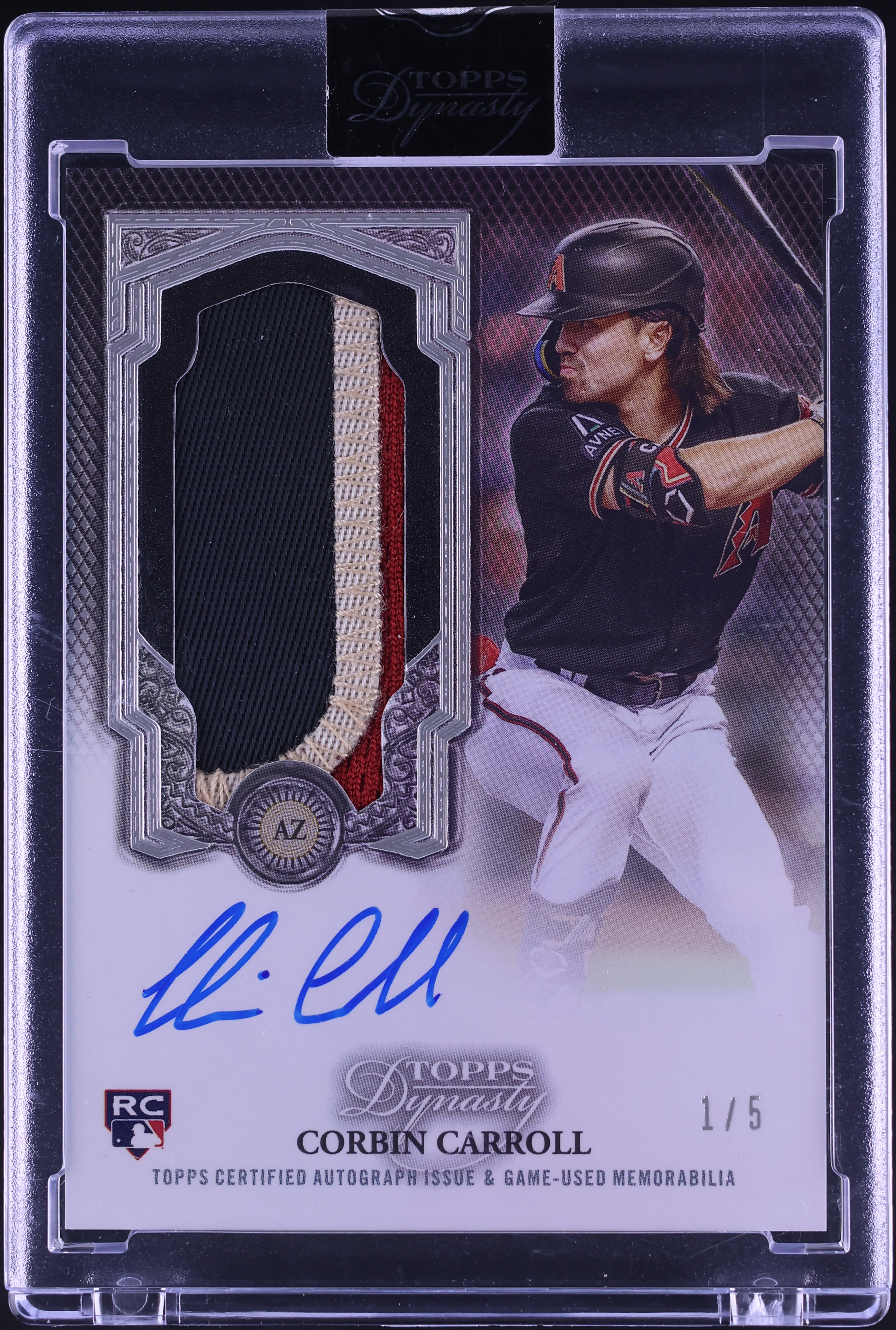 2023 Topps Dynasty Silver Corbin Carroll ROOKIE PATCH AUTO 1/5 #DAPB-CCA2