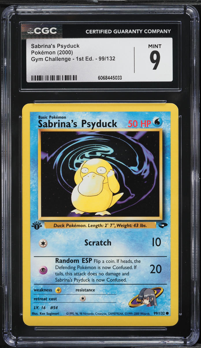 2000 Pokemon Gym Challenge 1st Edition Sabrina's Psyduck #99 CGC 9 MINT